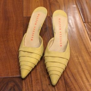 Walter Steiger Yellow kitten heels